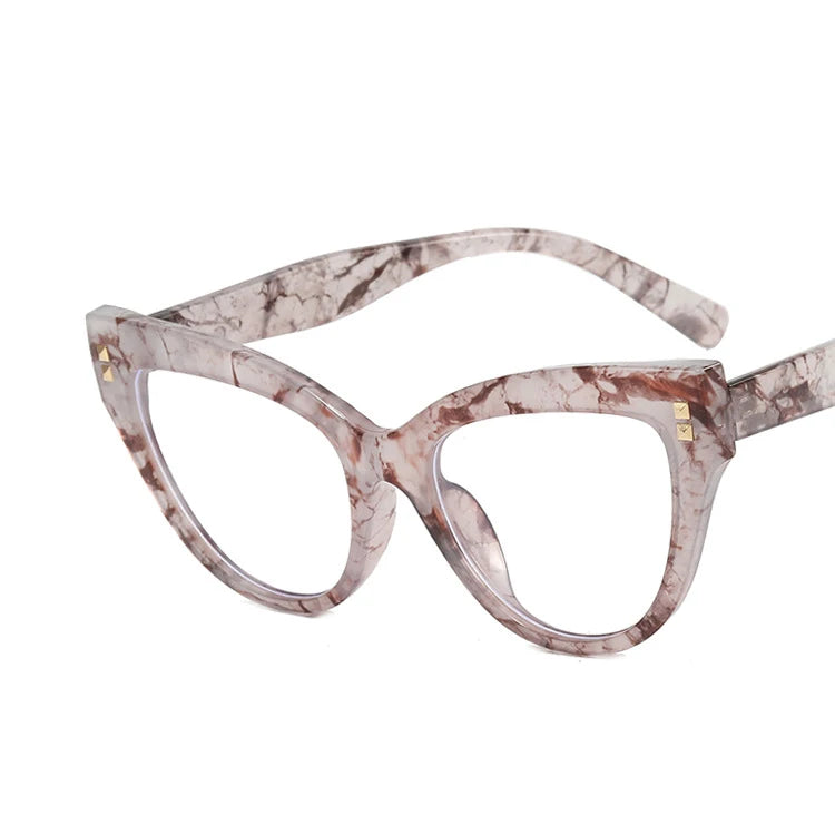 Montura Gafas Ojo Gato Colores Contrastados Vintage | Antirayos Azules Ordenador Plástico Moda