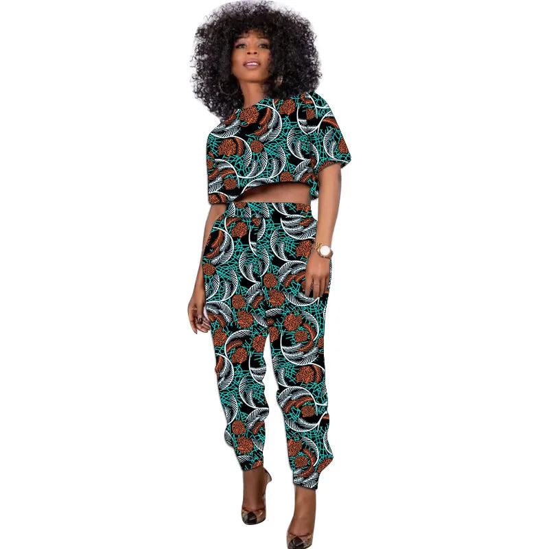 Conjunto Africano Top Corto y Pantalón Jogger