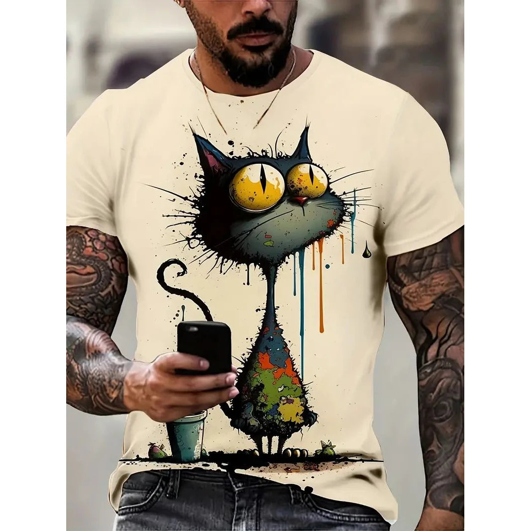 Camiseta Oversize Hombre ∣ Estampado Animal ∣ Moda Urbana Verano