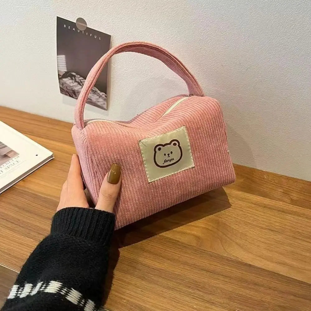 Bolso / Neceser de Pana Suave de Gran Capacidad con Diseño de Dibujos Animados