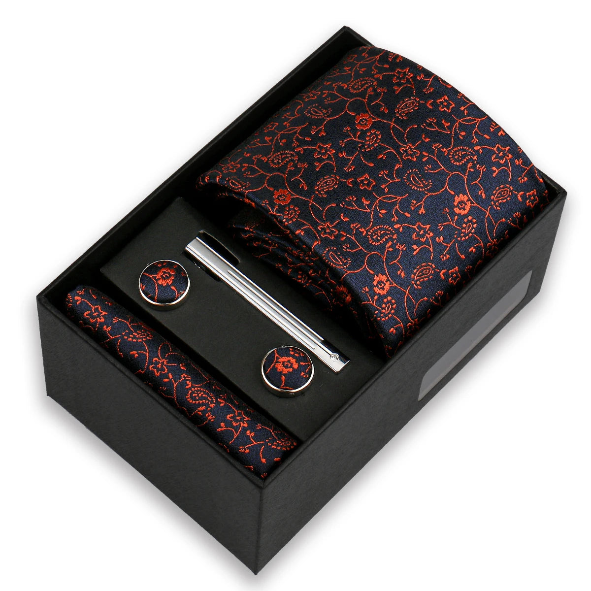 Conjunto De Lujo Corbata Pañuelo Clip Gemelos Accesorio Para Hombres