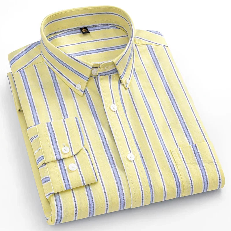 Camisa Oxford a Cuadros | Talla Grande y Pequeña | 100% Algodón | Manga Larga Hombre