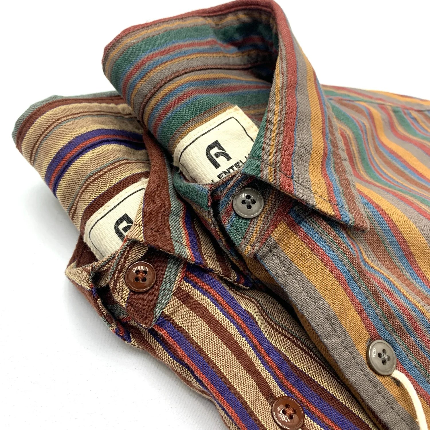 Camisa Vintage Hombre | Rayas Marino | Algodón | Manga Corta | Ticotrendy Costa Rica