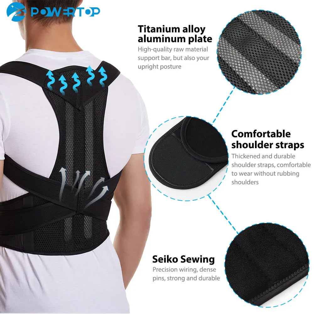 Corrector de postura de barra de aleación, escoliosis, tirantes para espalda, corsé de columna vertebral, soporte para terapia de hombros, cinturón de corrección de postura, espalda ortopédica