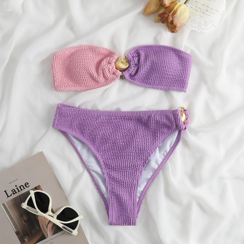 Bikini de Dos Piezas con Concha - Top Sexy para Playas de Guanacaste