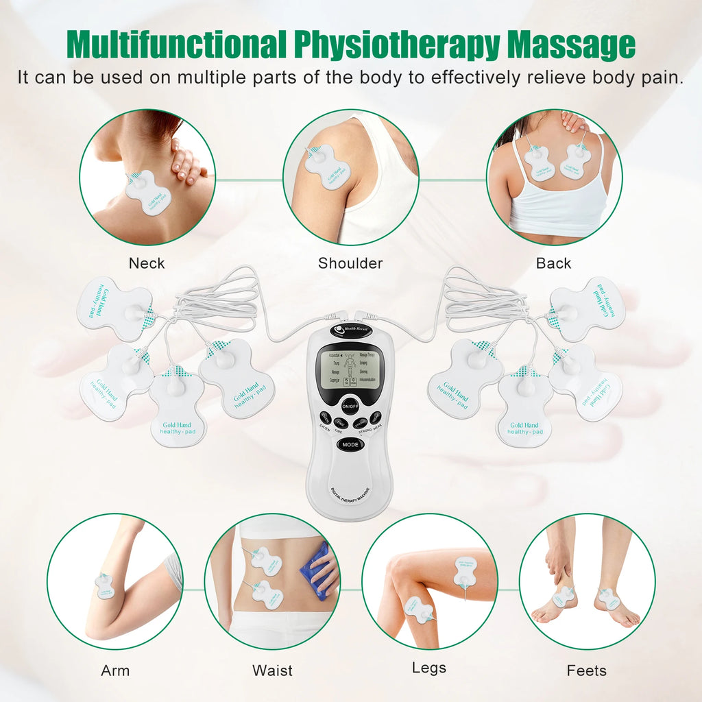 Masajeador Muscular TENS Eléctrico | Terapia Digital Pulso Estimulador | Cuidado Cuerpo Completo