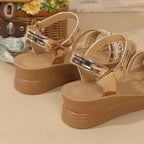 Sandalias de Plataforma con Lazo y Hebilla Trasera para Mujer - Elegantes y Antideslizantes