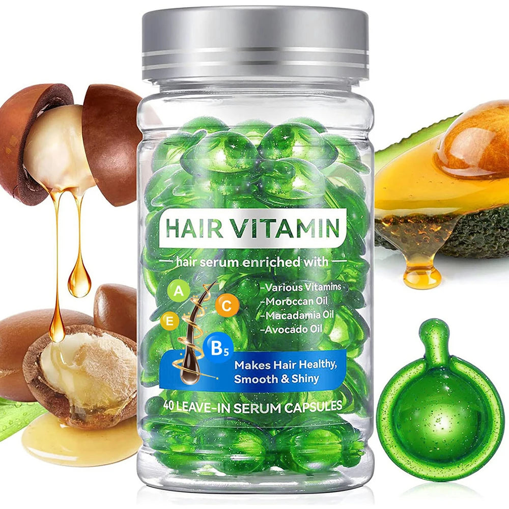 Aceite de nuez para el cuidado del cabello, aceite esencial, cápsula acondicionadora para el cabello marroquí, mejora la reparación del cabello seco y rizado, esencia sin lavado suave y brillante