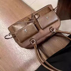 Bolso de Hombro Vintage para Mujer, Piel Sintética Mate