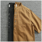 Camisa Lino Algodón Hombre | Estilo Retro | Manga Corta | Cuello Abierto | Ticotrendy Costa Rica
