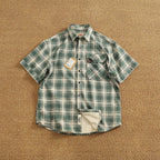 Camisa Casual Hombre | Cuadros Tartán | Algodón Puro | Manga Corta | Ticotrendy Costa Rica