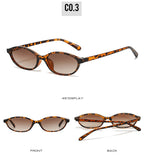 Gafas Sol Ovaladas Retro Leopardo Marrón | Montura Pequeña A La Moda UV400 Viajar