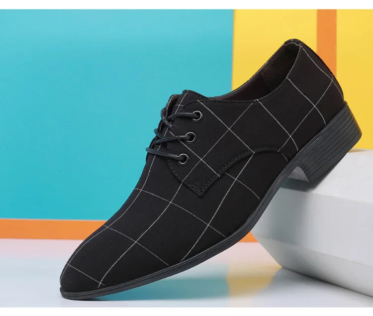 Zapatos Hombre Lona Formales Casuales Punta Puntiaguda Geométricos | Verano