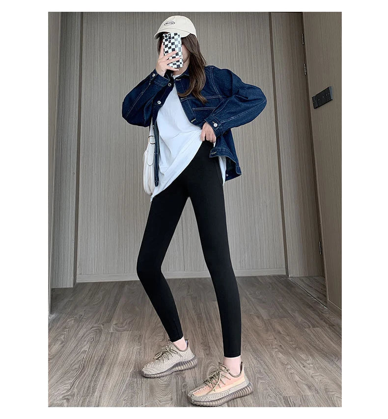 Mallas Piel Tiburón Estampado | Lana Cálida Levantador Glúteos | Sin Costuras Cintura Alta OI | Ticotrendy