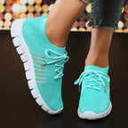 Zapatillas de Punto Transpirables | Plataforma | Suela Blanda | Talla Grande | Verano