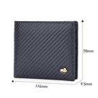BISON DENIM-billetera de fibra de carbono para hombre, Tarjetero con bloqueo RFID, bolsillo para monedas, monedero de cuero plegable para negocios, regalos ideales para hombre