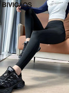 Leggings Piel Tiburón Cargo | Cintura Alta Elástico Sexy | Bolsillo Fitness Deporte PV | Ticotrendy