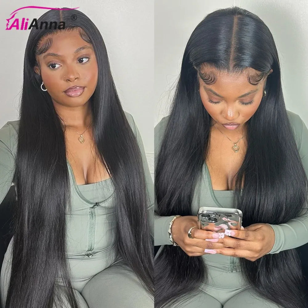 Peluca de encaje HD 100% Real, peluca Frontal de encaje de cabello humano 13x6, pelucas de cabello humano liso de 30 pulgadas, peluca de cabello humano Frontal de encaje brasileño 13X4