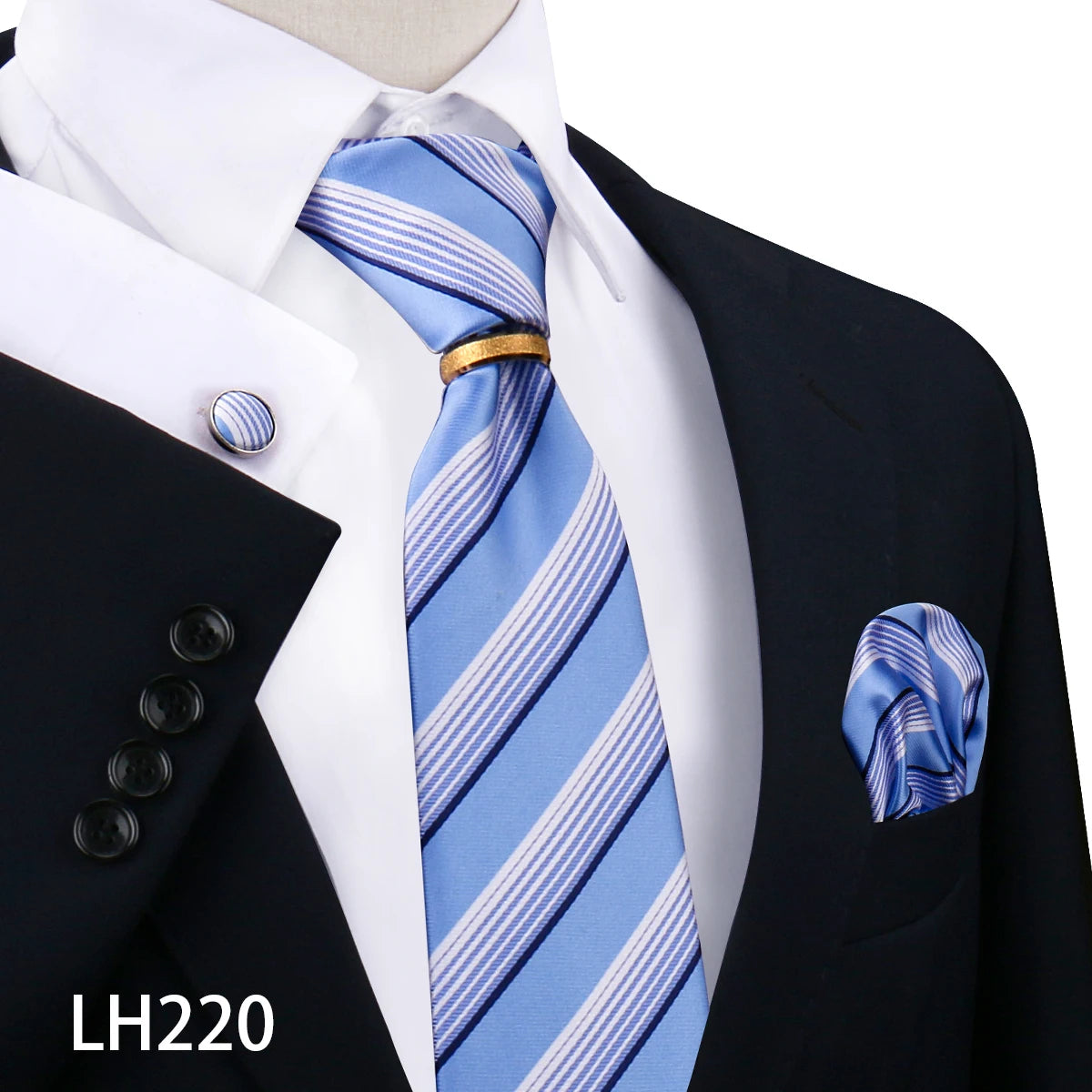 Set De Corbata Anillo Gemelos Pañuelo Accesorio De Traje Boda