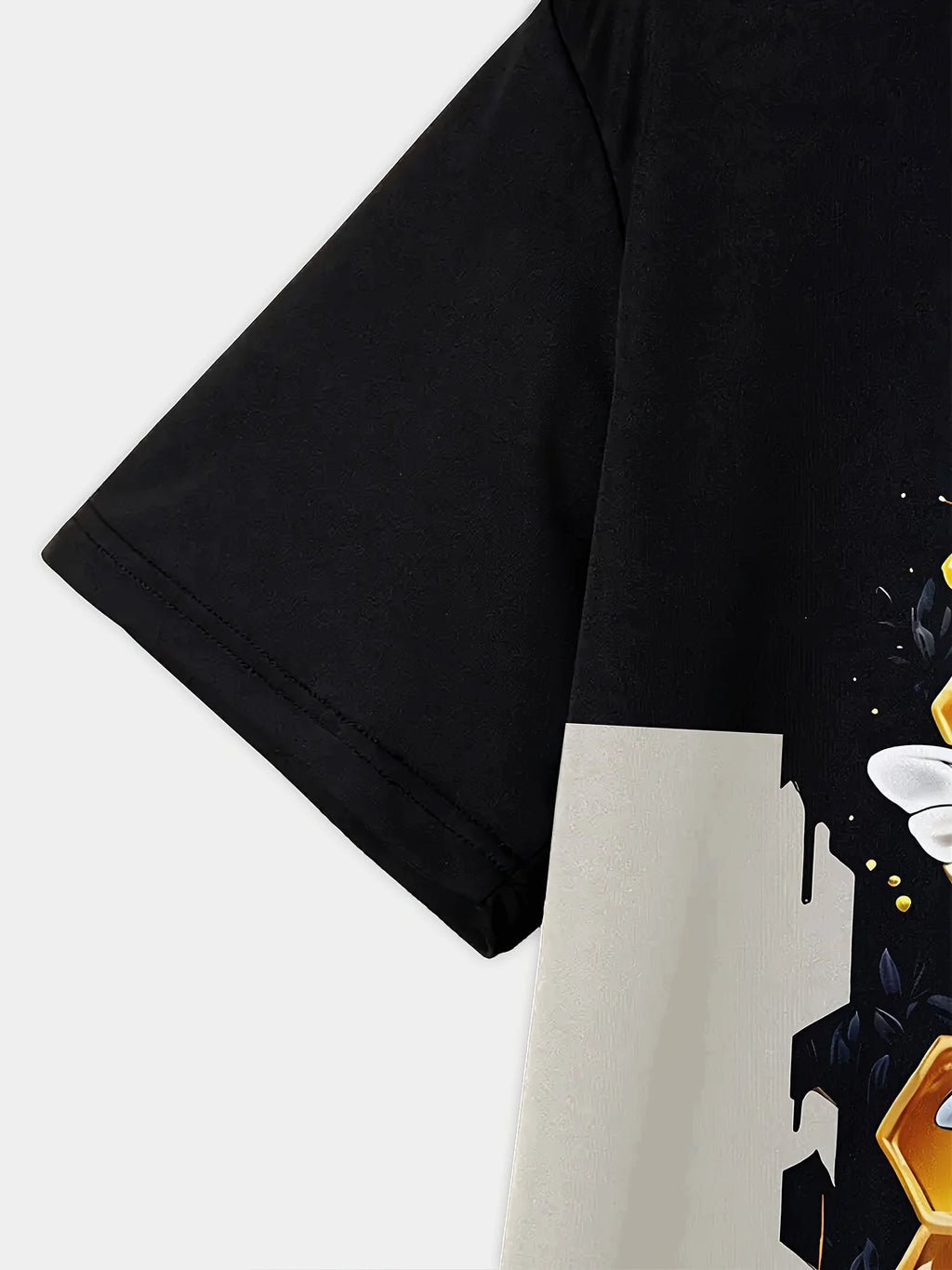 Camiseta Hombre Verano Jersey Estampado Abeja | Manga Corta Cuello Redondo Secado Rápido