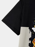 Camiseta Hombre Verano Jersey Estampado Abeja | Manga Corta Cuello Redondo Secado Rápido