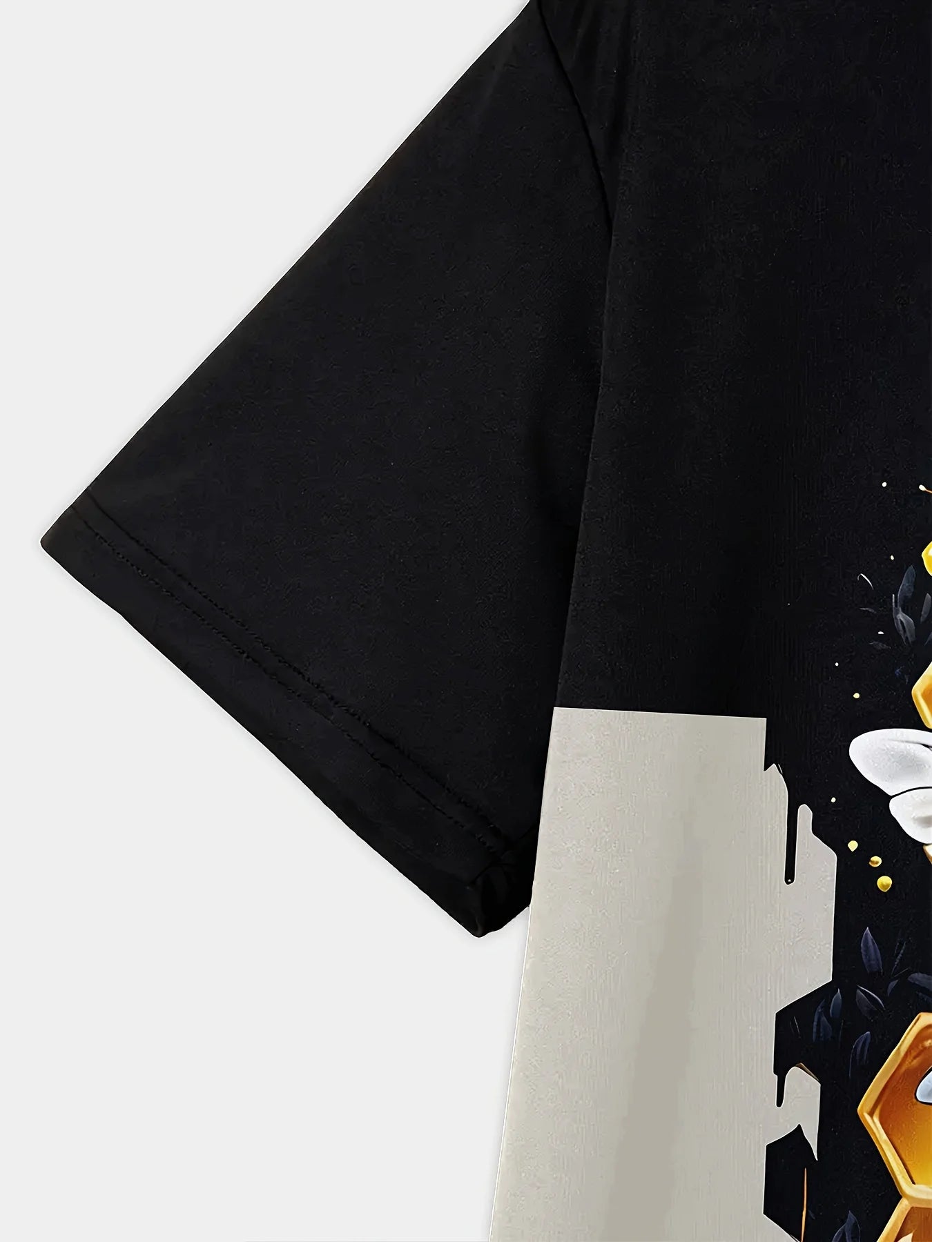 Camiseta Hombre Verano Jersey Estampado Abeja | Manga Corta Cuello Redondo Secado Rápido