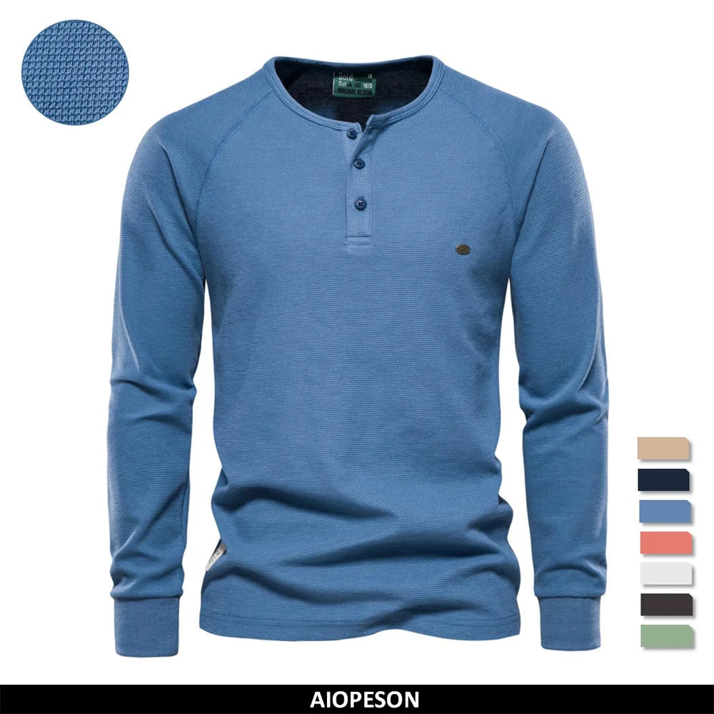 Camiseta Manga Larga Básica Hombre | Transpirable Color Sólido | Tallas S-XXL | Tico Trendy