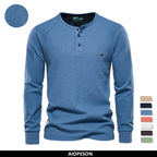 Camiseta Manga Larga Básica Hombre | Transpirable Color Sólido | Tallas S-XXL | Tico Trendy