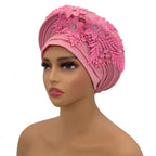 Turbante Africano con Encaje Bordado para Mujer