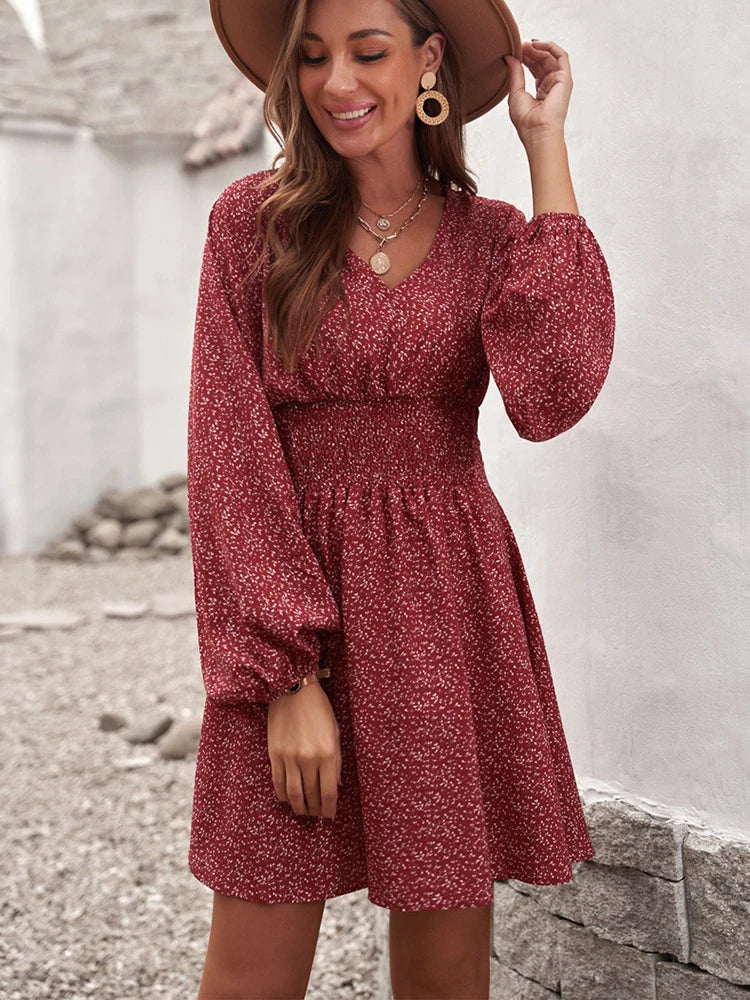 Vestidos Cortos Elegantes para Mujer | Negro y Estampados | Manga Larga