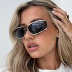 Gafas Sol Y2K Ahuecadas Envolventes Gradiente | Estilo Punk Steampunk Viajar