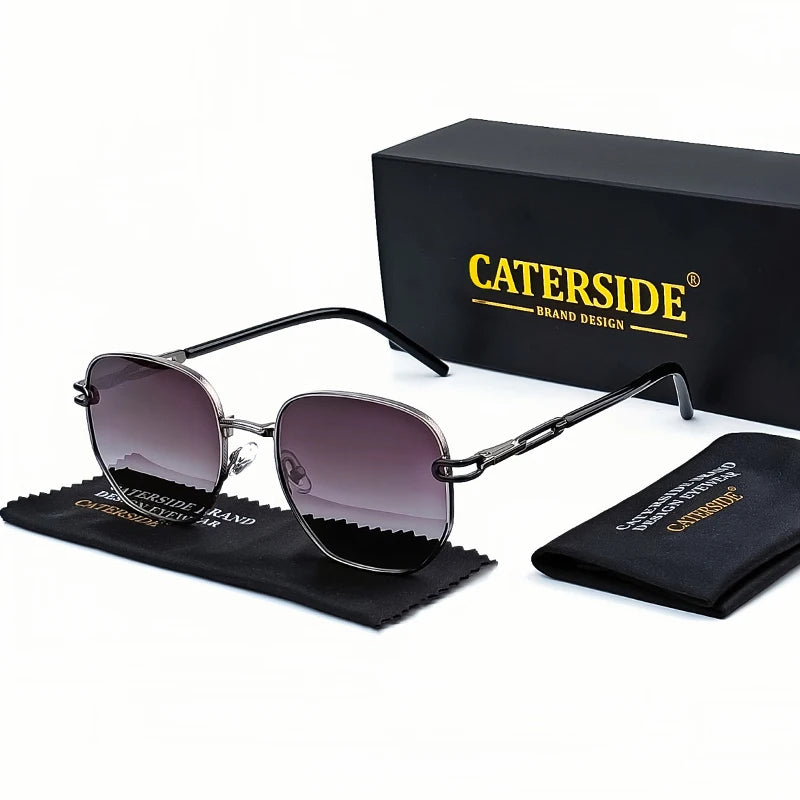 Gafas de Sol CATERSIDE Polarizadas | Lentes Poligonales | Montura Metal | UV400