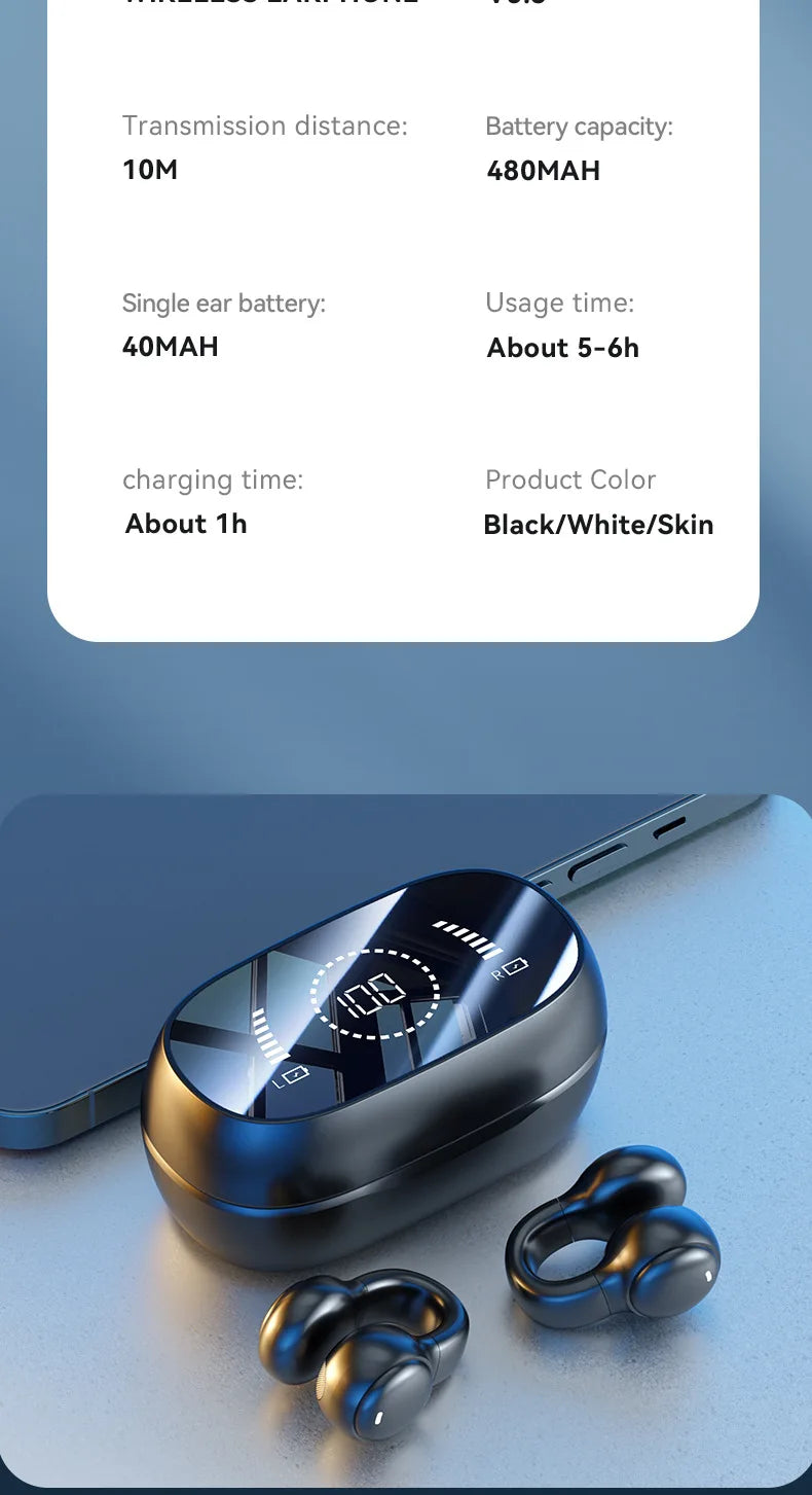 Auriculares Sony Bluetooth 5.3 TWS | Conducción Ósea | Reducción de Ruido | Estéreo HiFi | Impermeables