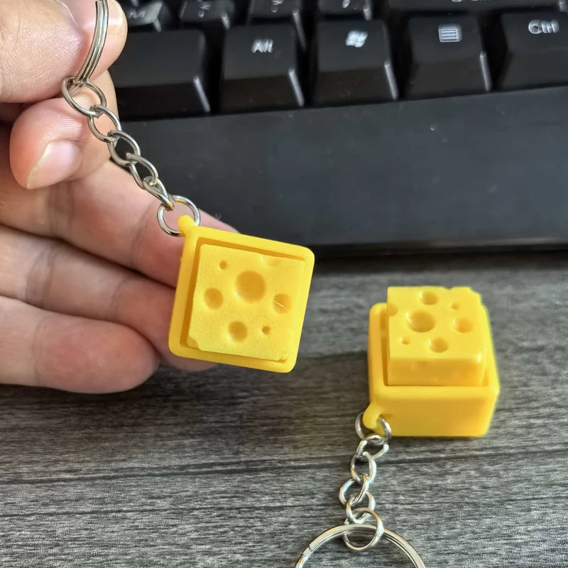 Teclado de queso Fidget llavero Clicker Fidget juguete sensorial alivio del estrés ansiedad TDAH descompresión regalos para niños adultos