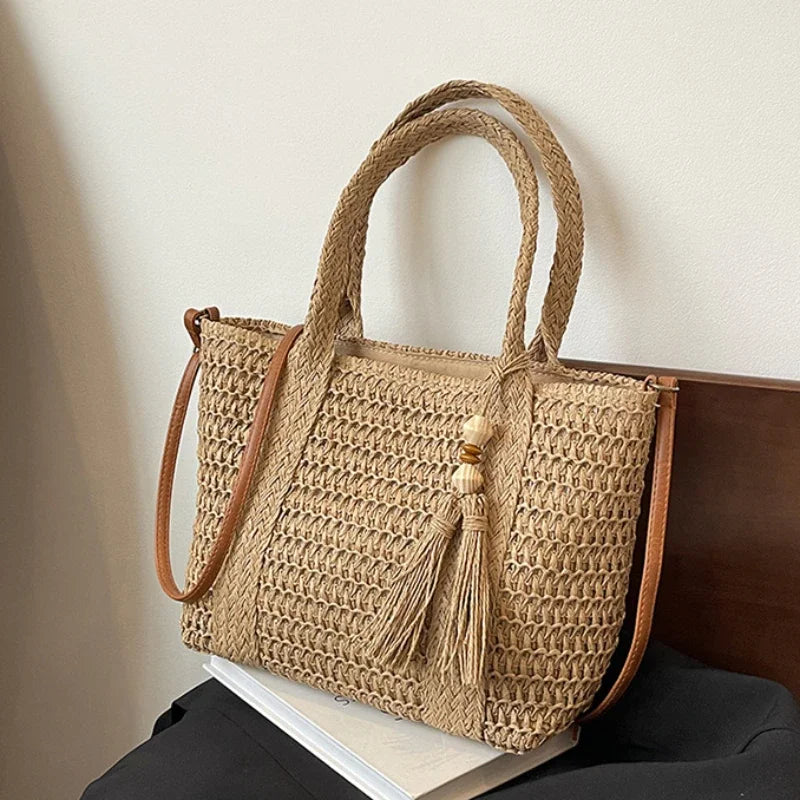 Bolso De Mano Tejido Vintage Mujer Playa Verano Cruzado