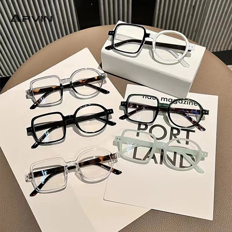 Montura Gafas Asimétricas Retro Redondas Cuadradas | Lentes Transparentes Unisex Ópticas