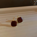 Pendientes De Gota Cuadrados | Rojo Y Negro | Estilo Vintage | Ticotrendy
