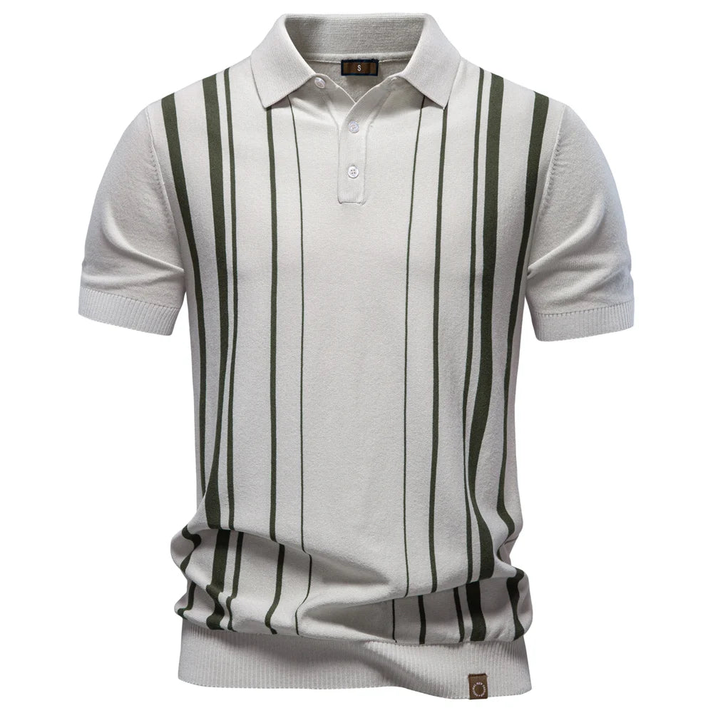 Polo Rayas Elegante Lujoso Hombre | Manga Corta Suave | Tallas S-XXL | Tico Trendy