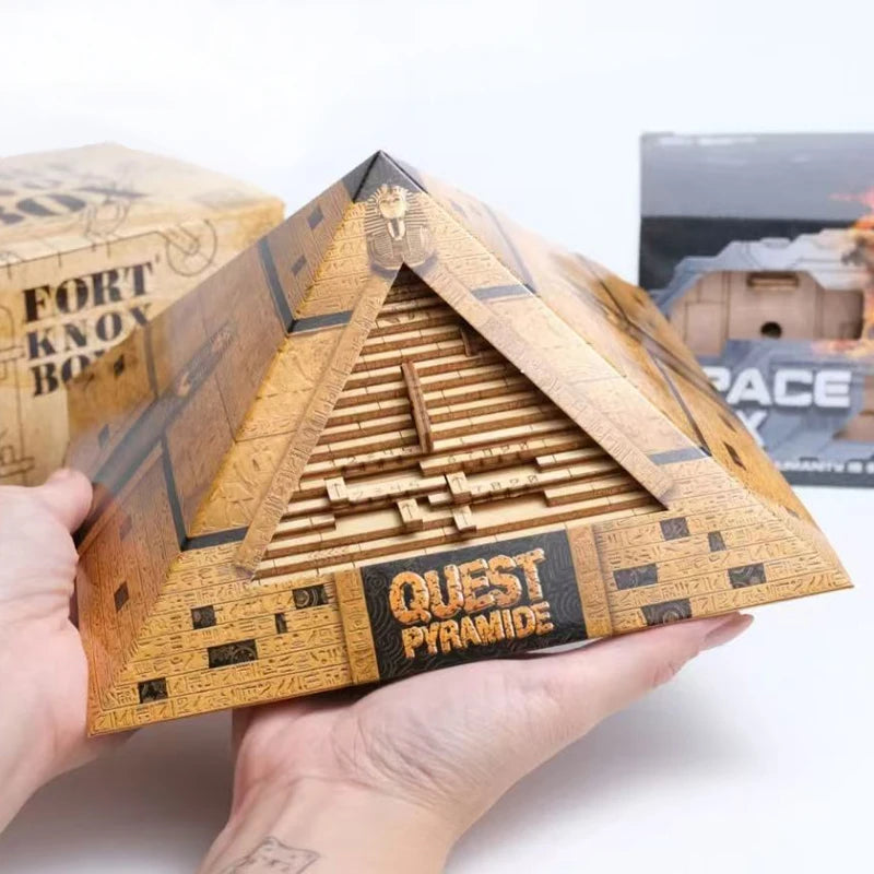 Regalo sorpresa, caja de rompecabezas piramidal Quest con compartimento oculto, juegos de rompecabezas para adultos y niños, juguetes creativos de prueba IQ