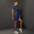 Conjunto Yoga Mujer Chaleco Espalda Descubierta | Shorts Cintura Alta | Secado Rápido