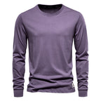 Camiseta Cuello Redondo Color Liso Hombre | Manga Larga Básica | Tallas XS-XXXL | Tico Trendy