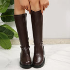 Botas de Tacón Grueso hasta la Rodilla | Mujer