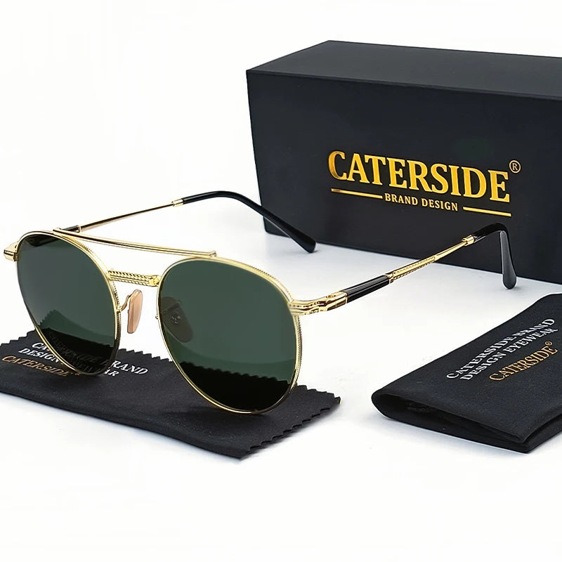 Gafas De Sol Circulares Hombre | Polarizadas UV400 Montura Metal Retro | Casual Clásico