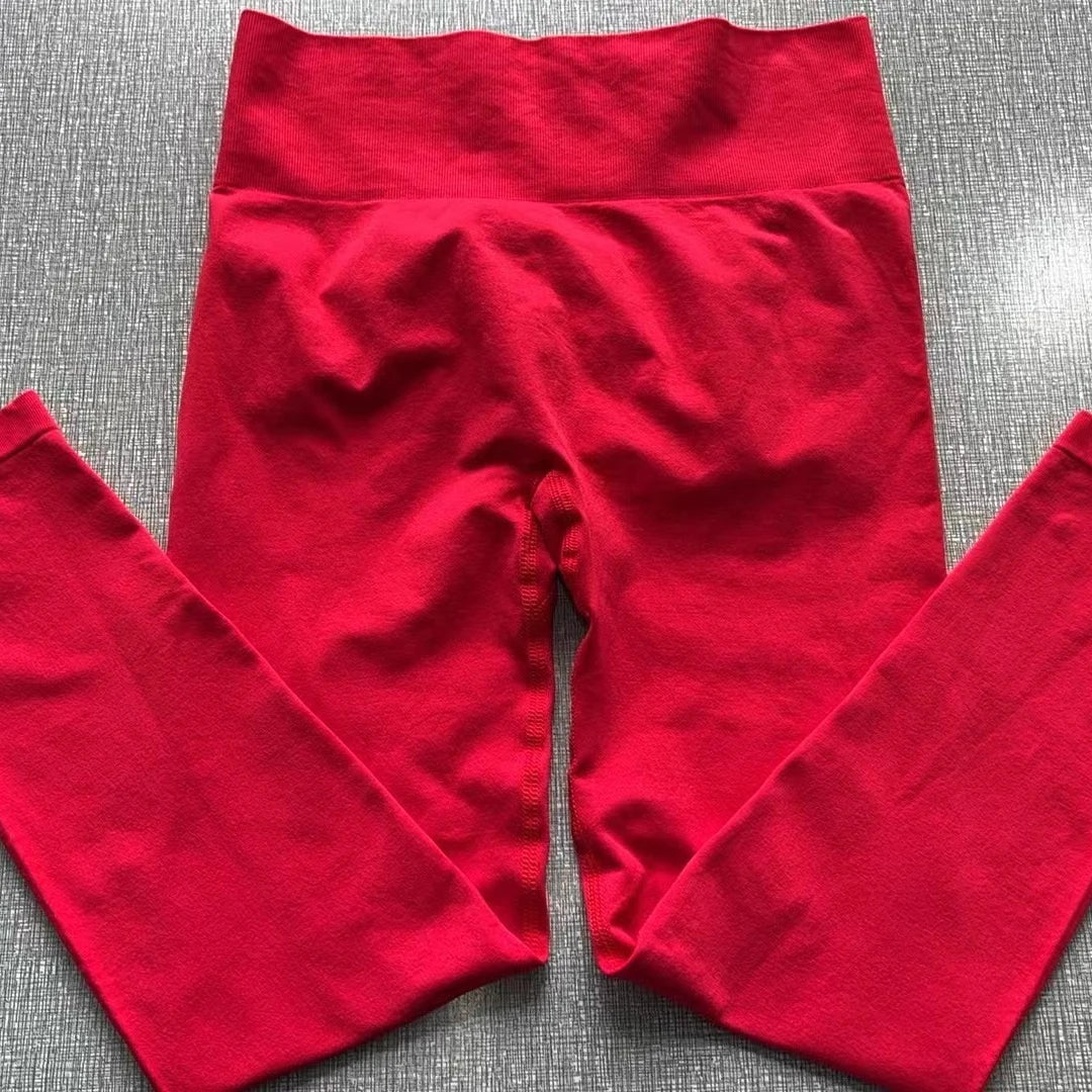 VEQKING, pantalones de Yoga de cintura alta para mujer, mallas deportivas sin costuras para realzar la cadera, mallas elásticas sólidas de realce para gimnasio, pantalones de entrenamiento para Fitness