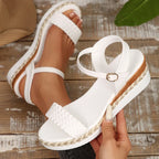 Sandalias Tejidas Tacón Cuña Plataforma Verano | Estilo Casual Costa Rica