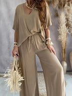 Ticotrendy: Conjunto Elegante de Pantalón y Top Sin Mangas | Color Sólido Verano 2025