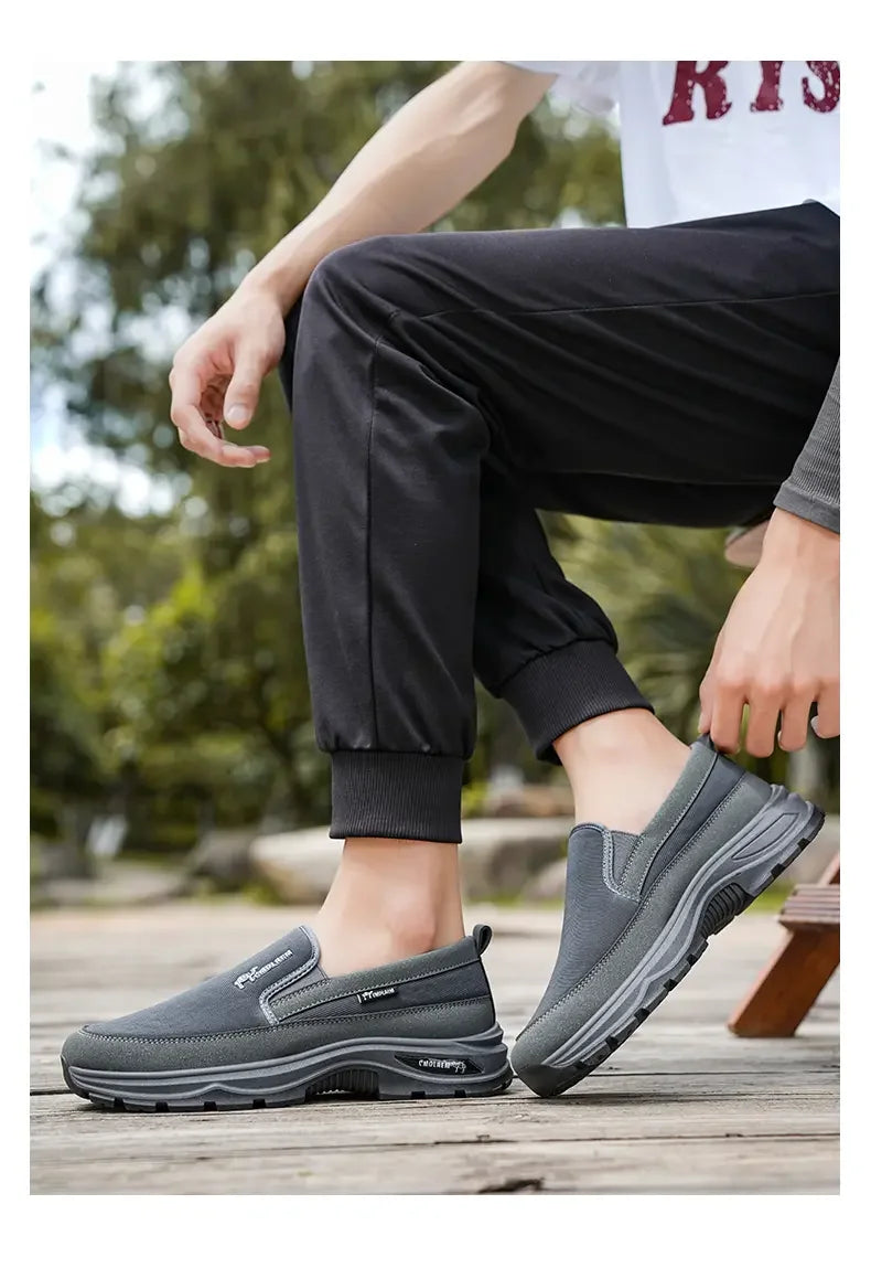 Mocasines Lona Hombre 2025 ∣ Sin Cordones ∣ Suela Gruesa Ligera