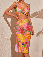 Bikini con Volantes y Falda - Conjunto Monocromático para la Playa Tica