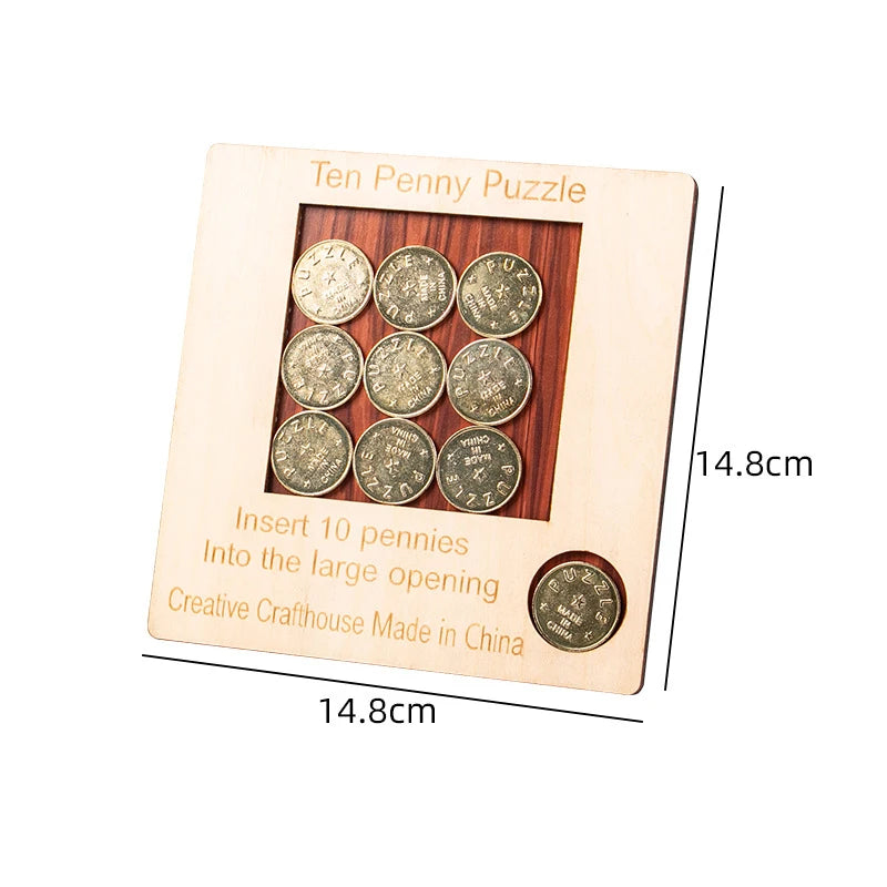 Penny Baffling Puzzle difíciles acertijos para adultos y niños juguetes educativos IQ Challenge juegos lógicos Rompecabezas regalos