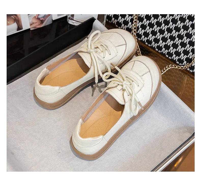 Mocasines Étnicos de Cuero Genuino | Talla Grande | Sin Cordones | Estilo Retro 2025